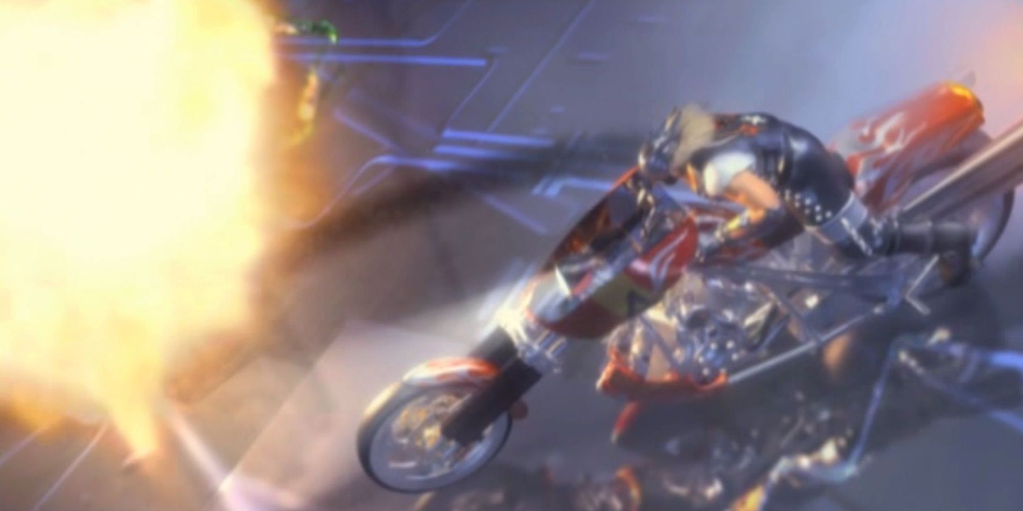 Bass Armstrong riding his motorcycle in his ending for Dead or Alive 4.
