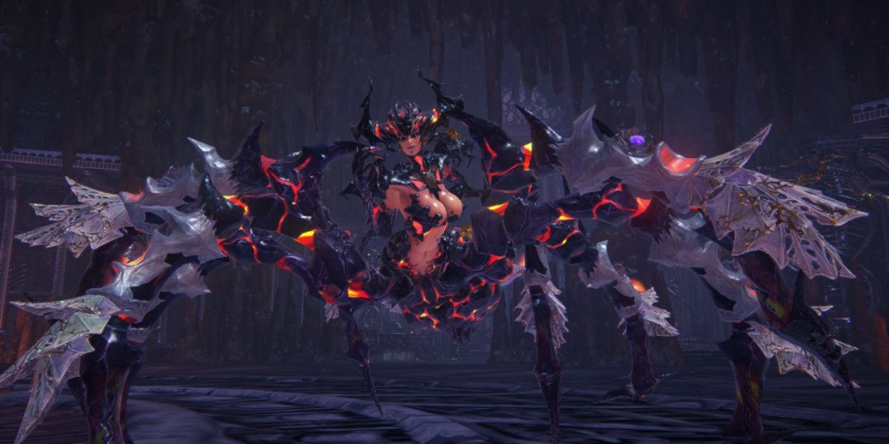 Bayonetta in the Phantasmaraneae Demon Masquerade form