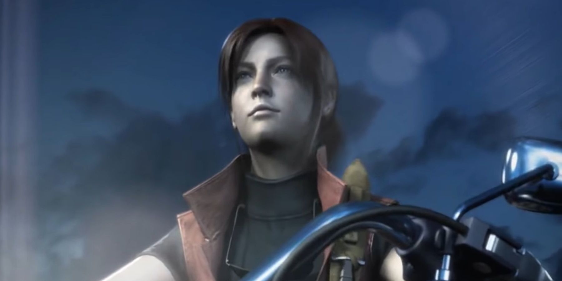 Claire Redfield riding her bike from Resident Evil: The Darkside Chronicles.