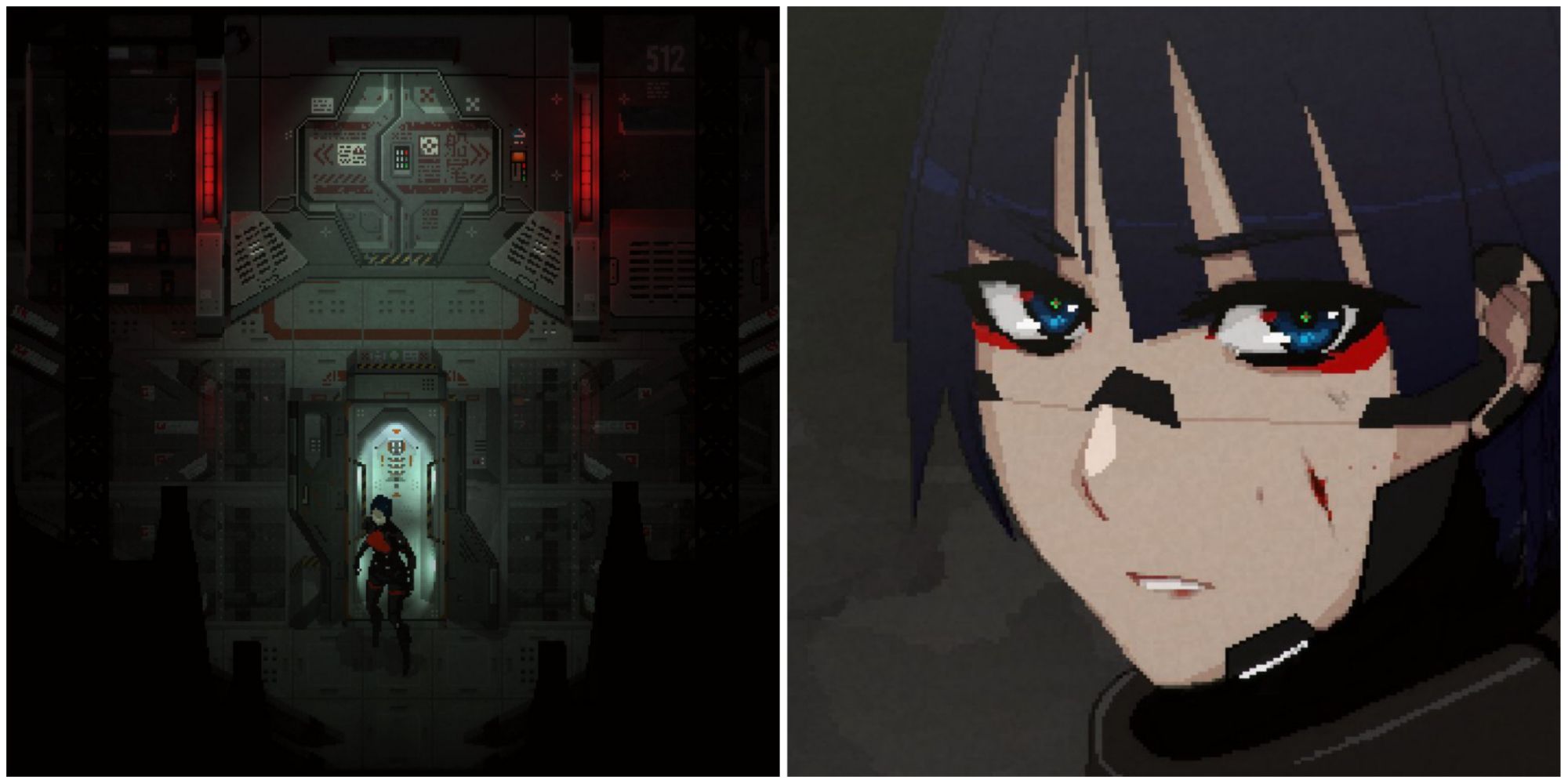 Two images of Elster In Signalis