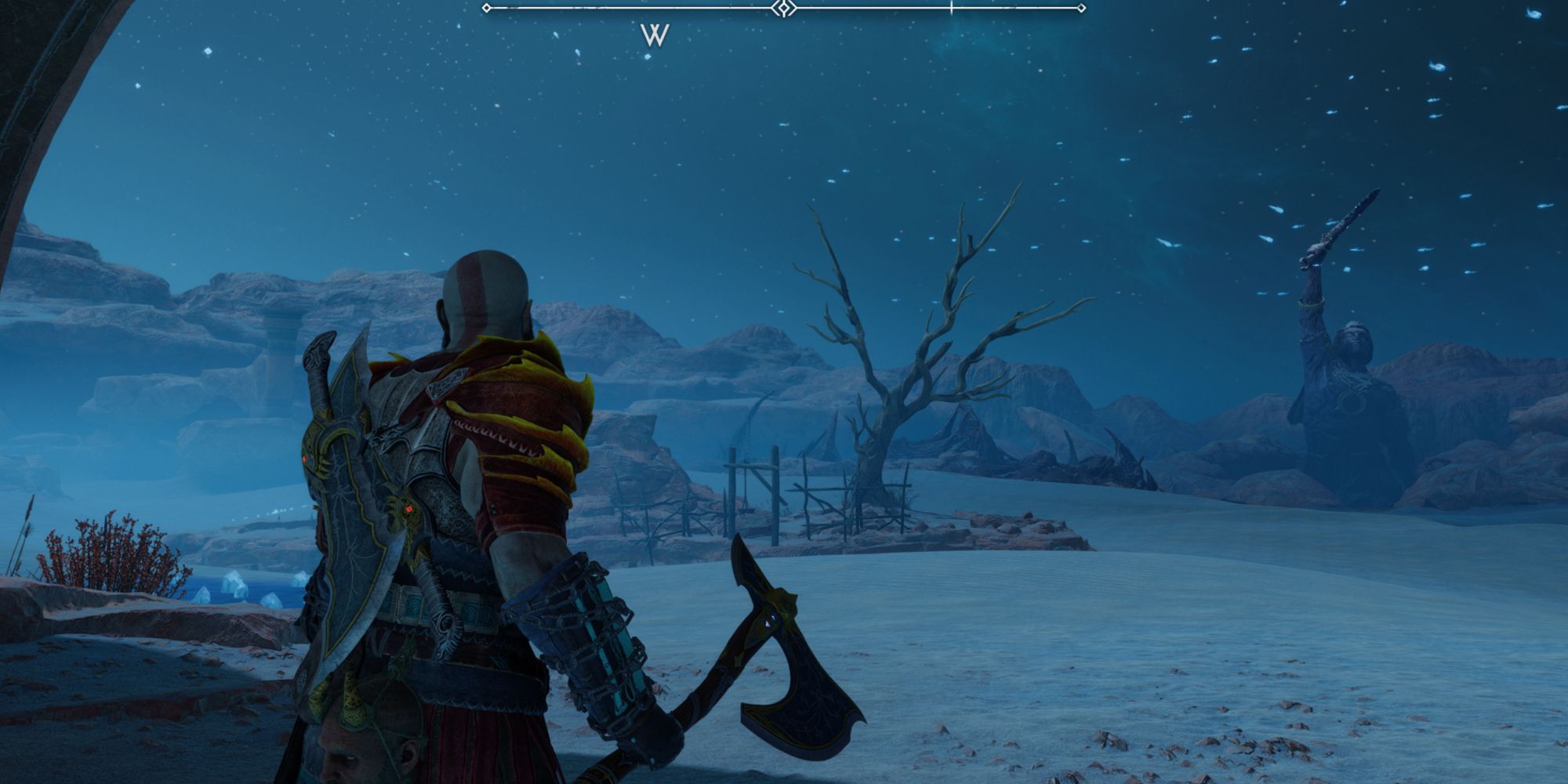 Kratos in Helheim in God of War Ragnarok.