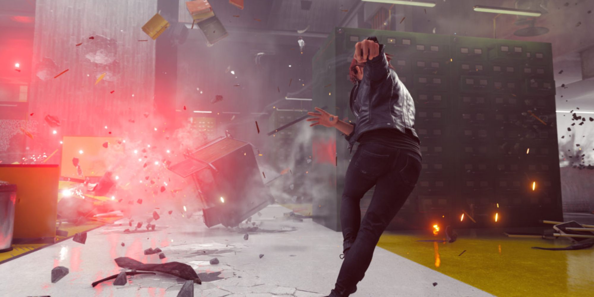 Jesse Fadan using psychic force abilities in combat in Control