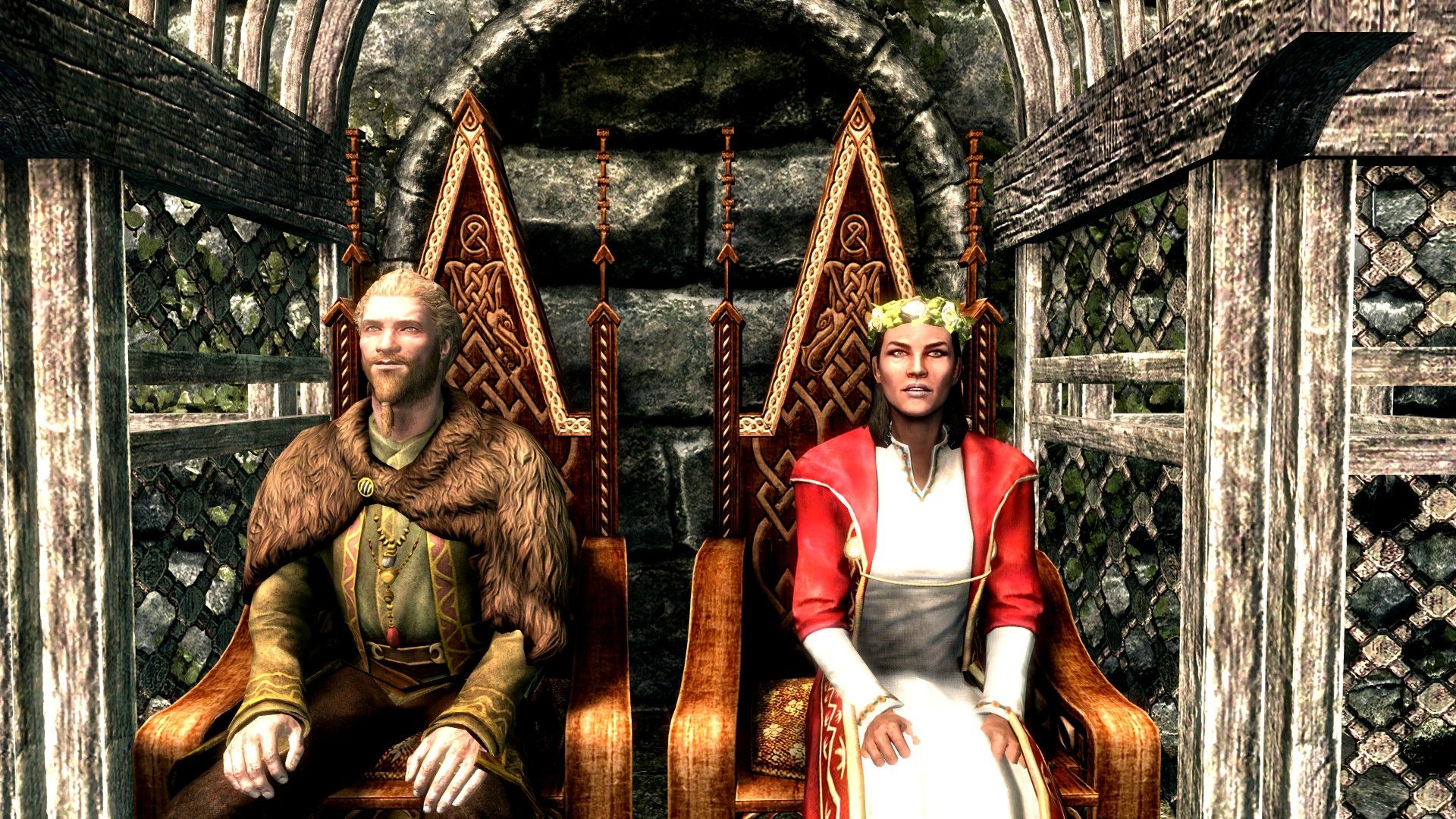 A newly wedded couple sitting happily in their seats on their wedding day.