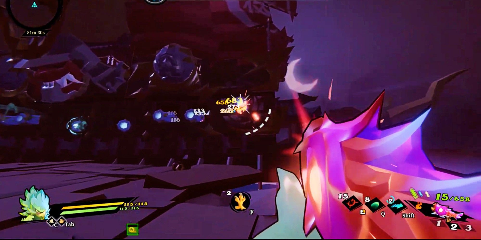 Crimson Firescale Gunfire Reborn attacking the ship