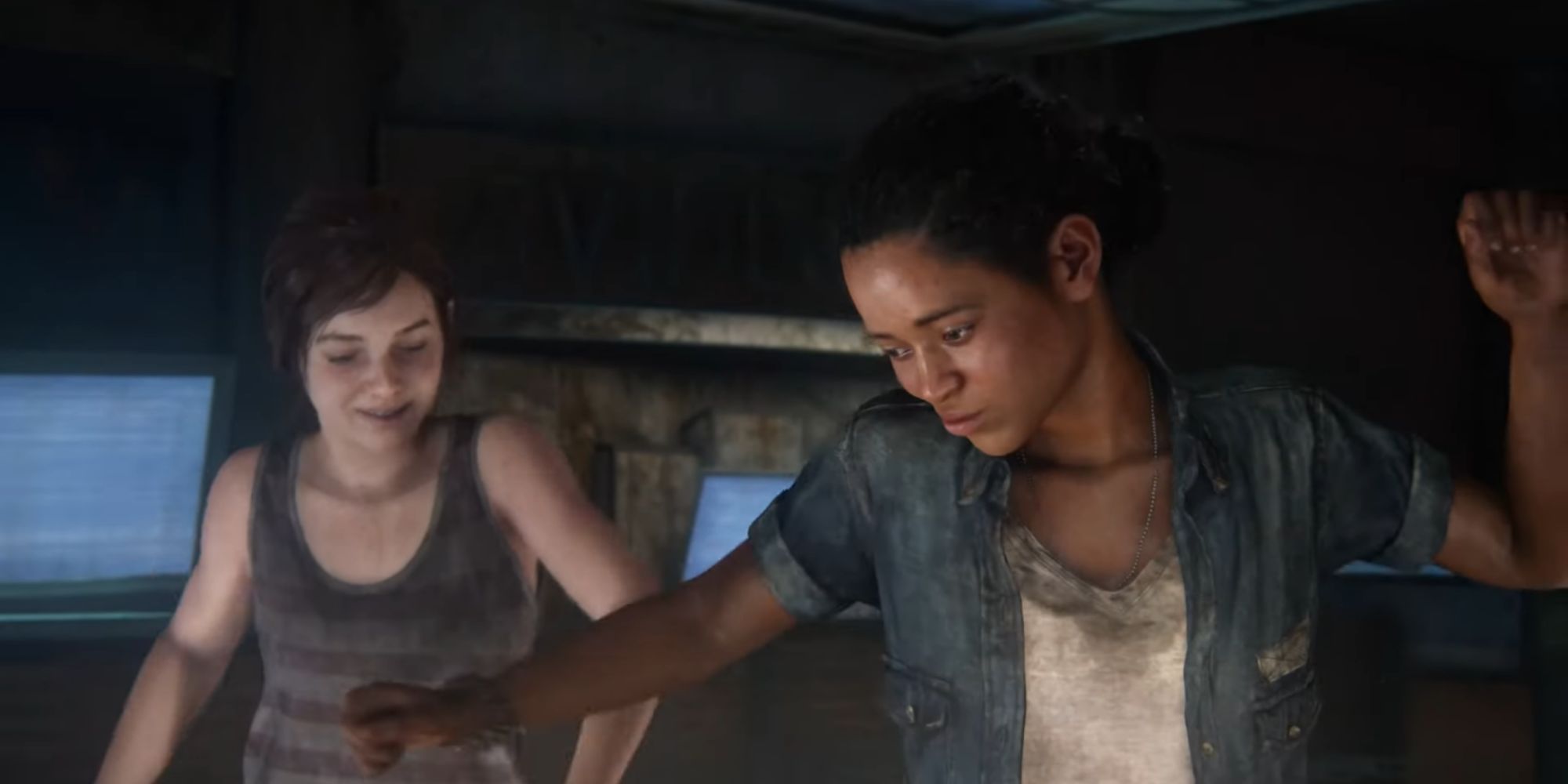 Ellie and Riley dance in the dark
