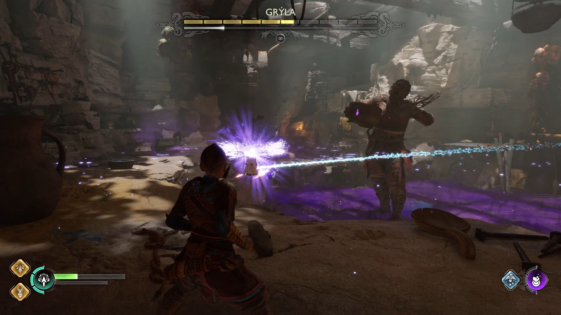 God Of War Ragnarok, The Lost Sanctuary, Gryla Being Stunned By The Candle Light