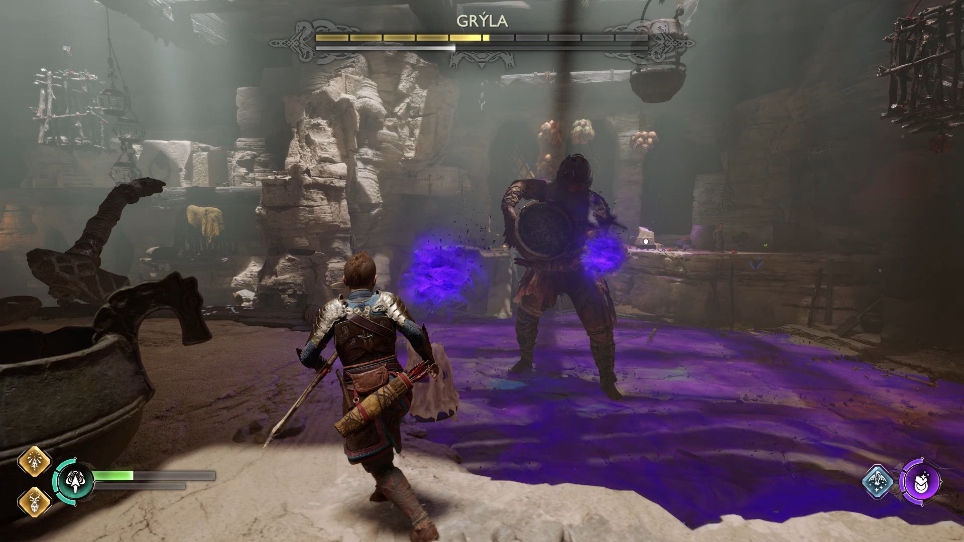 God Of War Ragnarok, The Lost Sanctuary, Gryla Using The Slow Moving Projectile