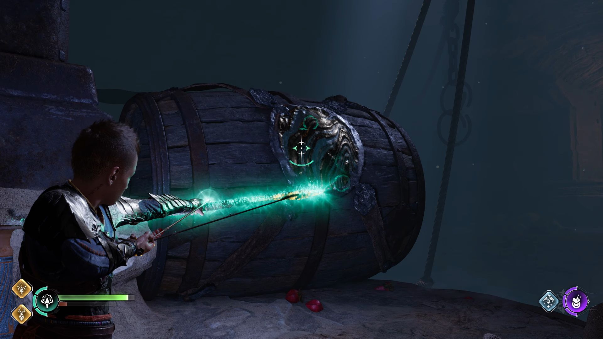 God Of War Ragnarok, The Lost Sanctuary, In Gryla's Cellar Shooting The Barrel