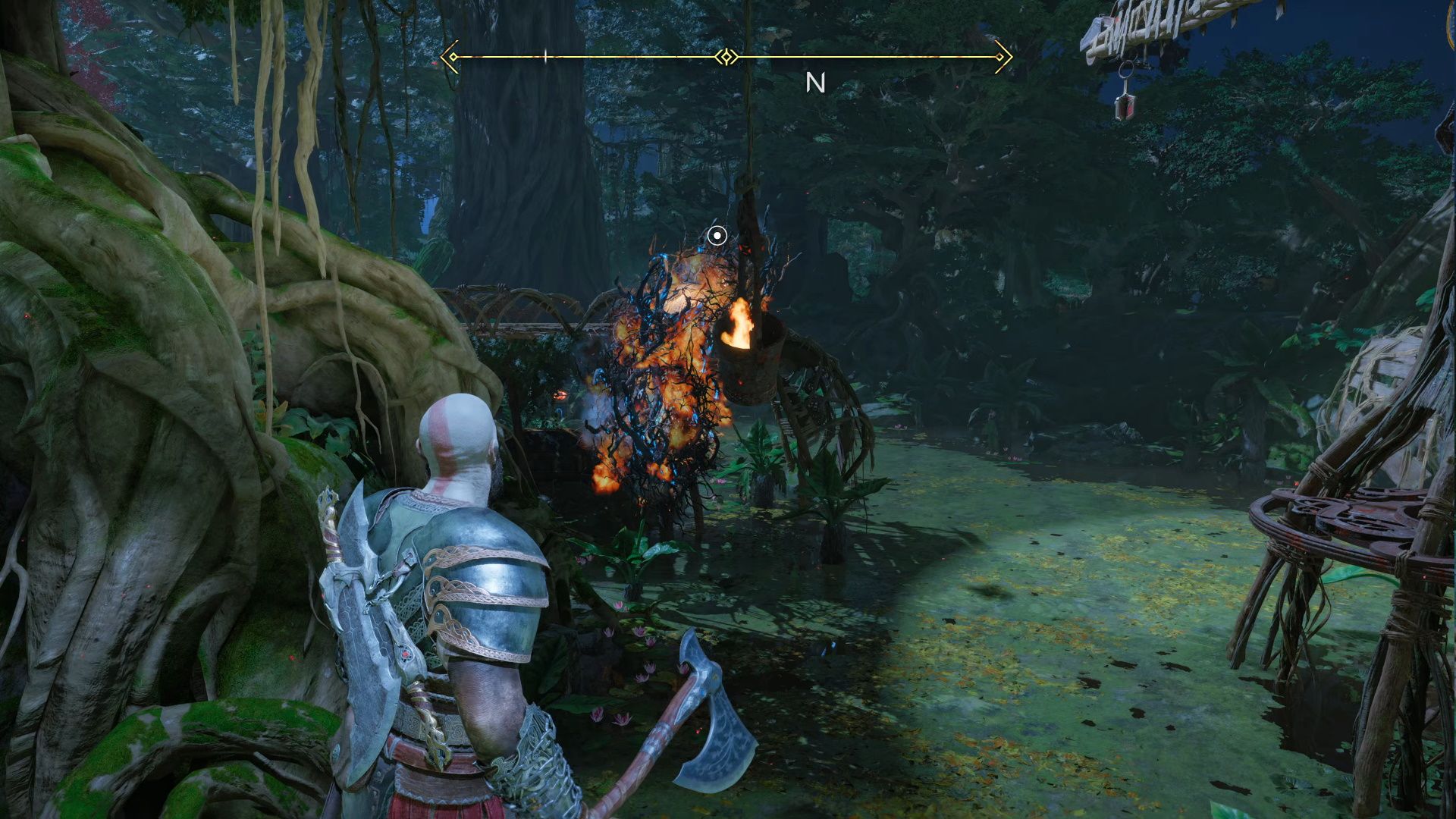 God Of War Ragnarok, Vanaheim, Bucket Swinging Into The Brambles