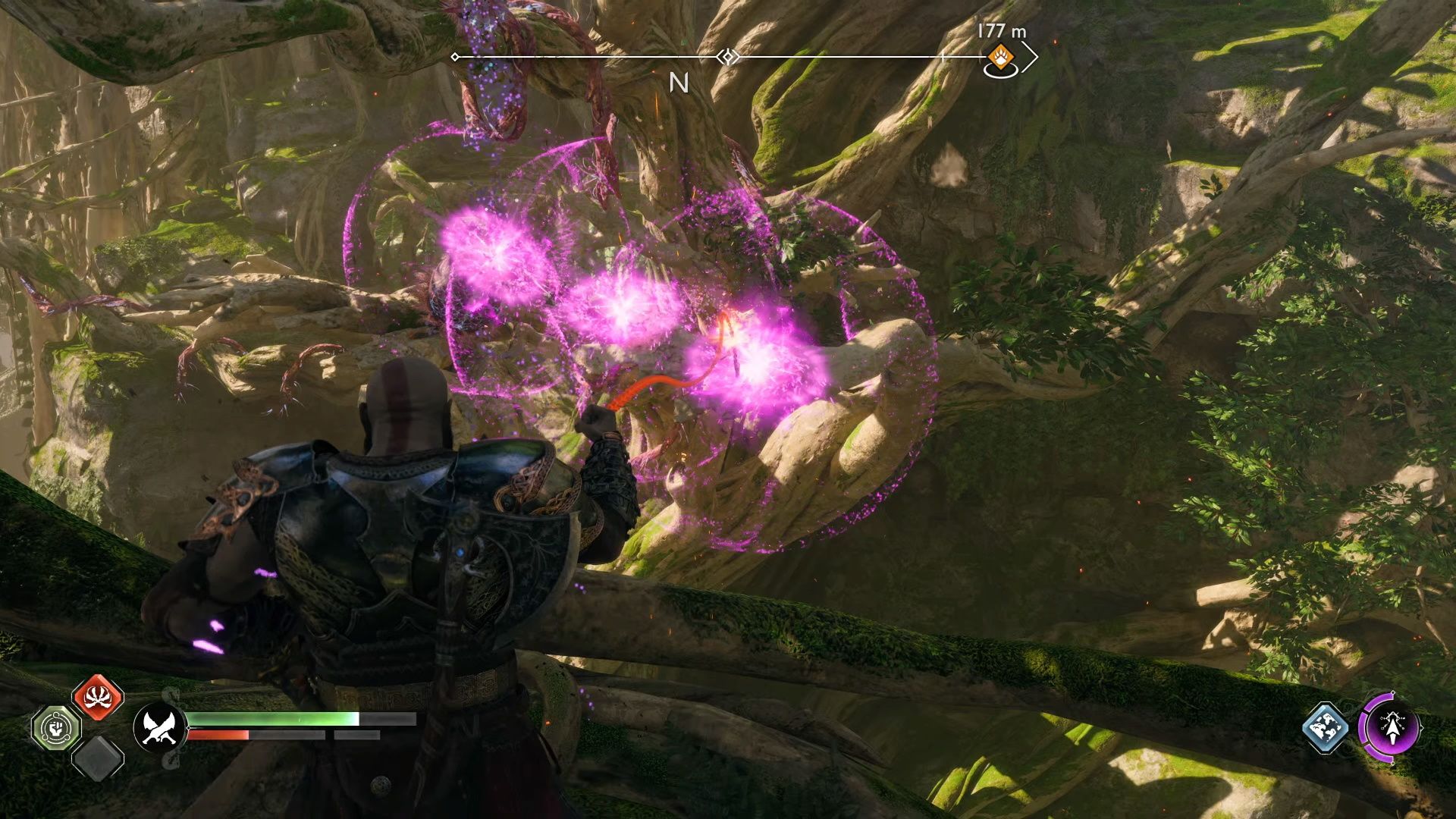 God Of War Ragnarok, Vanaheim, Chaining The Hexes Together For The Chest