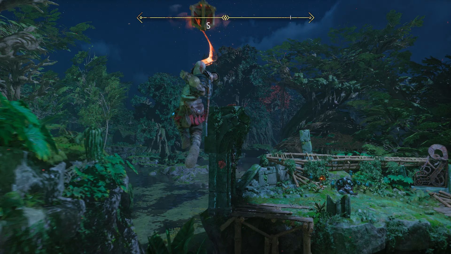 God Of War Ragnarok, Vanaheim, Grappling Across To The Other Side