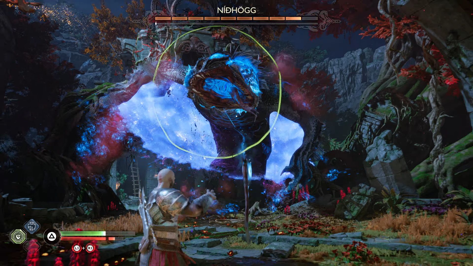 God Of War Ragnarok, Vanaheim, Nidhogg First Form Big Chomp Attack