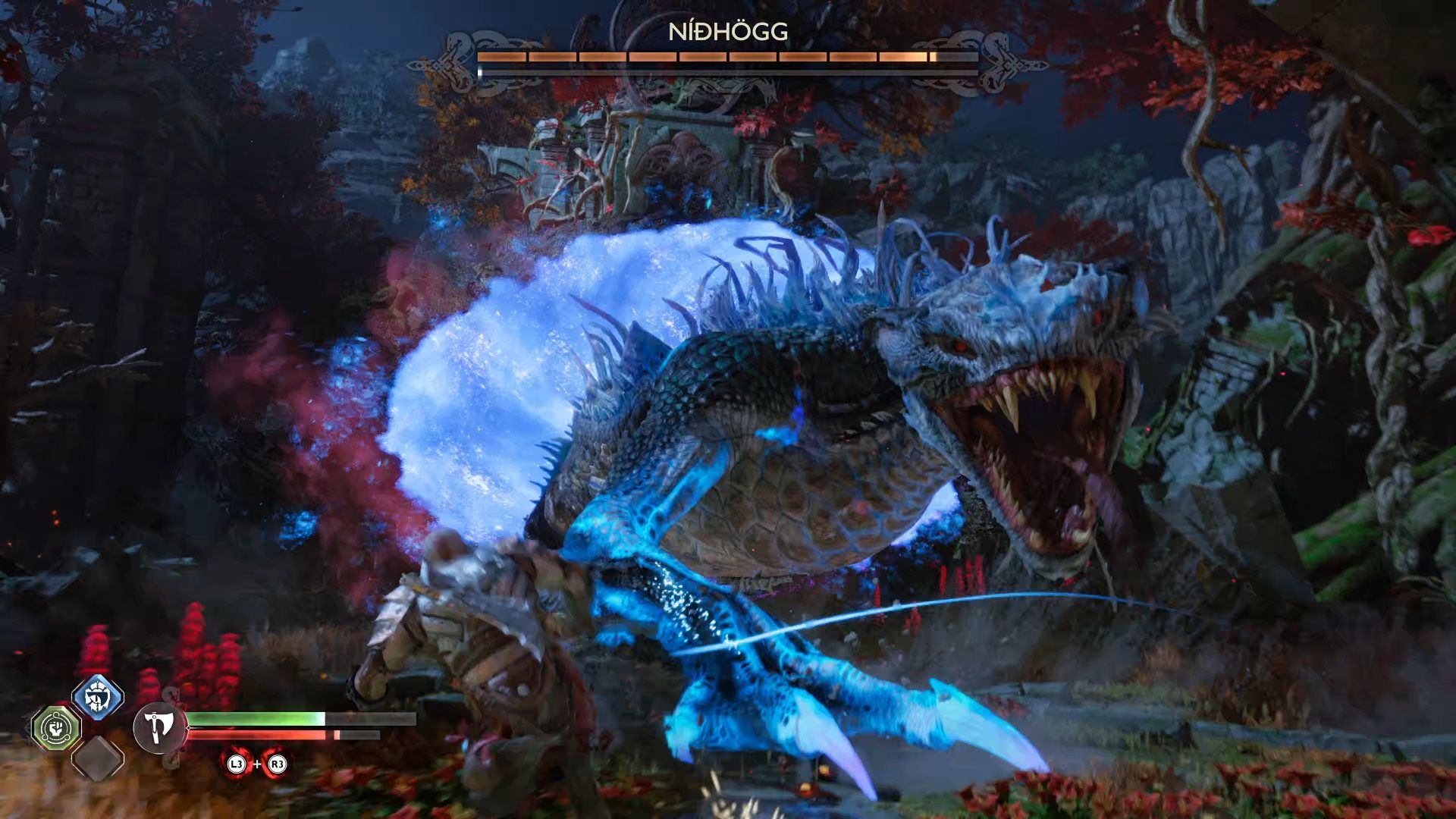 God Of War Ragnarok, Vanaheim, Nidhogg First Form Claw Slam