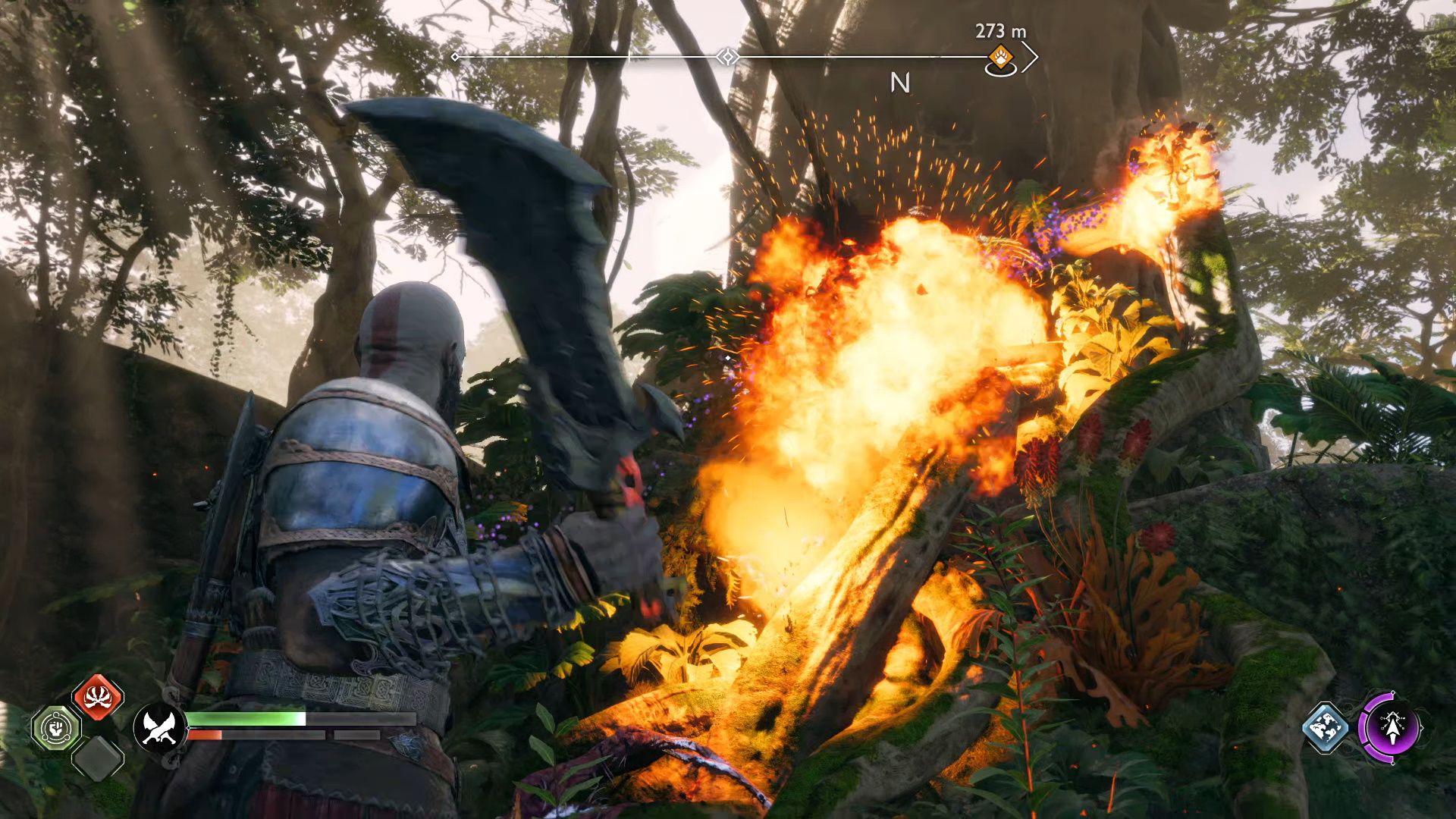 God Of War Ragnarok, Vanaheim, Setting The Plant On Fire