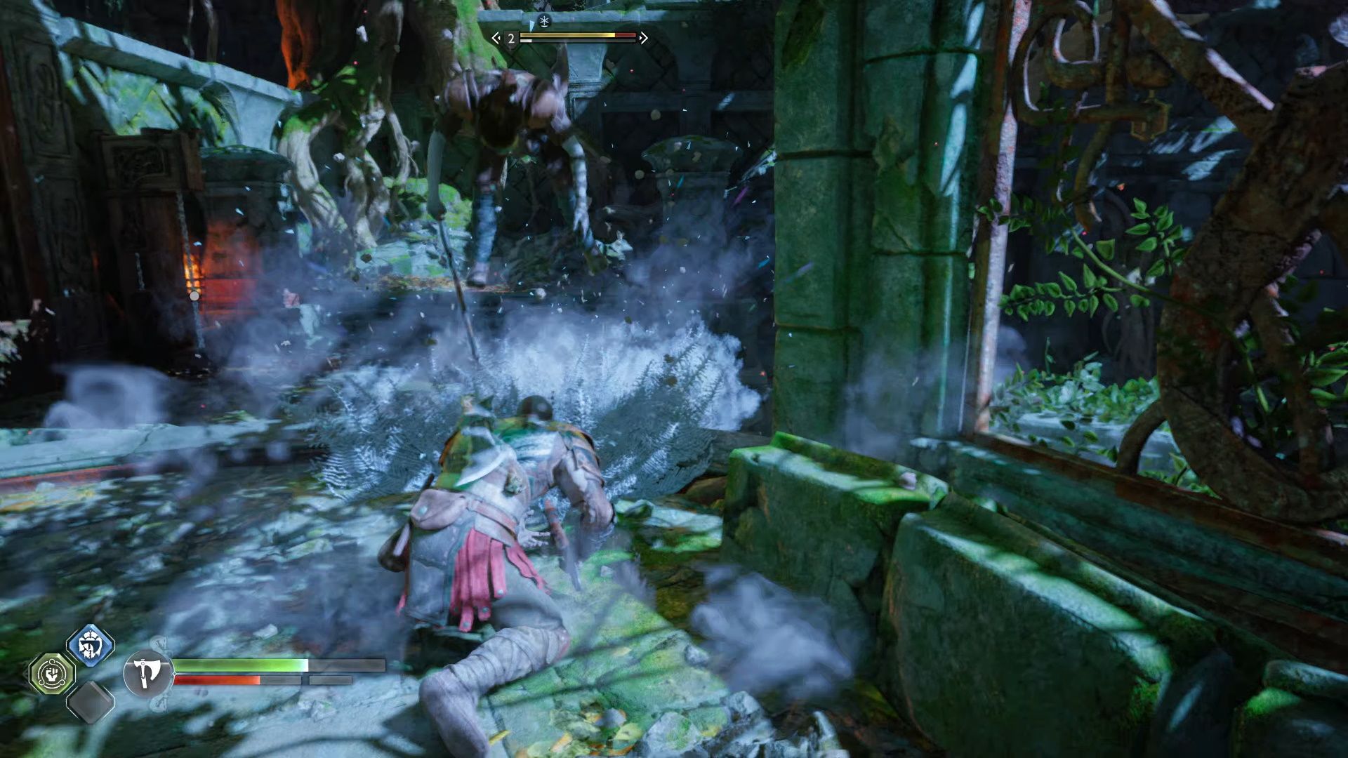 God Of War Ragnarok, Vanaheim, Slamming Down On Einherjar From Above
