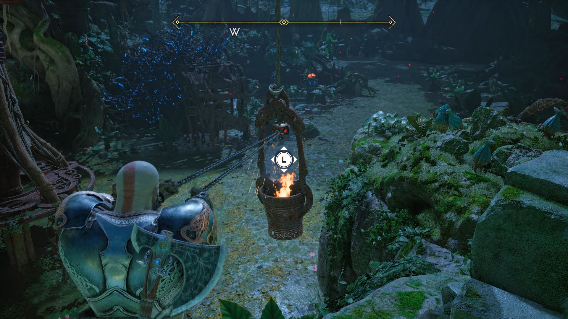 God Of War Ragnarok, Vanaheim, Yanking The Bucket Toward Kratos