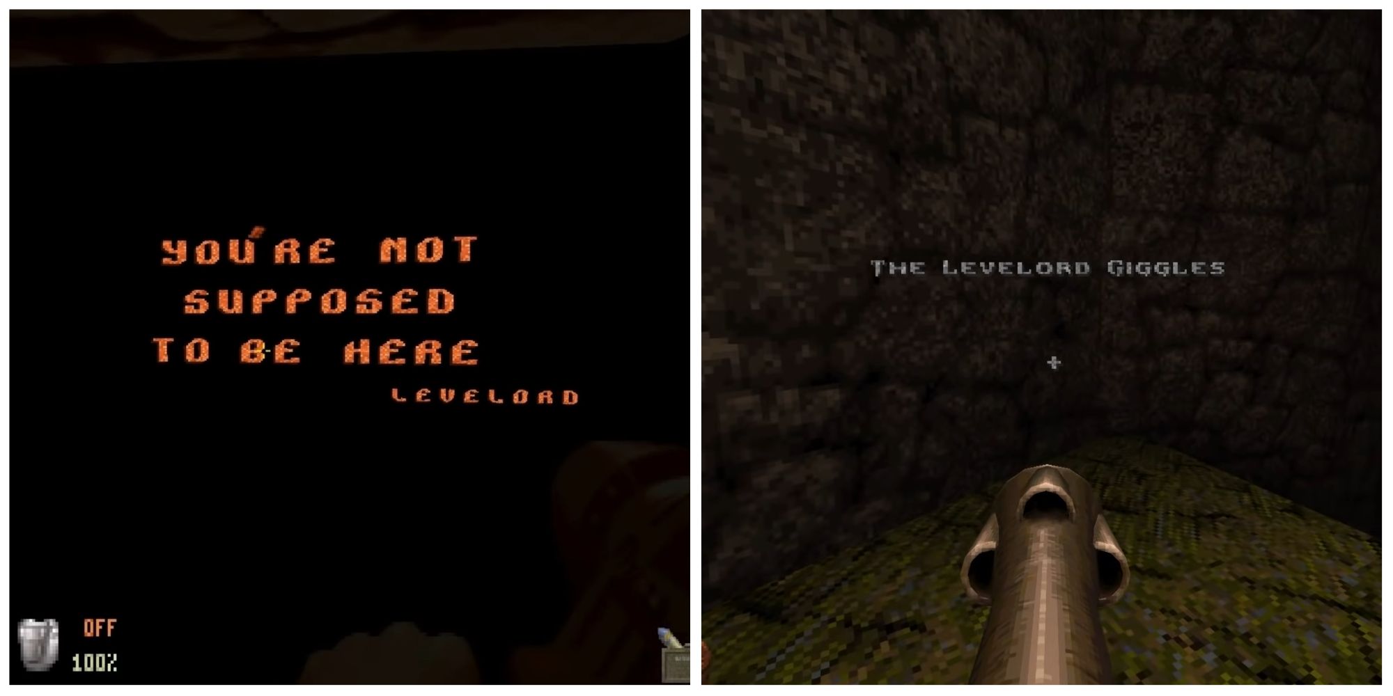 Levelord message easter eggs in Duke Nukem 3D and the first Quake mission pack.