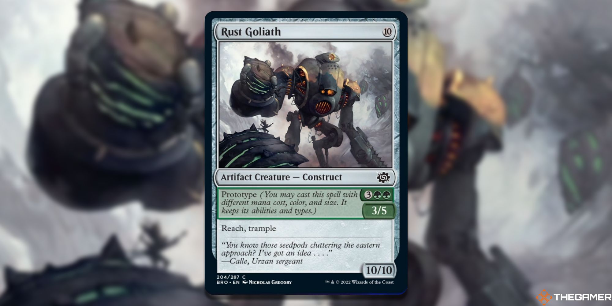 Image of the MTG Rust Goliath card with art by Nicholas Gregory