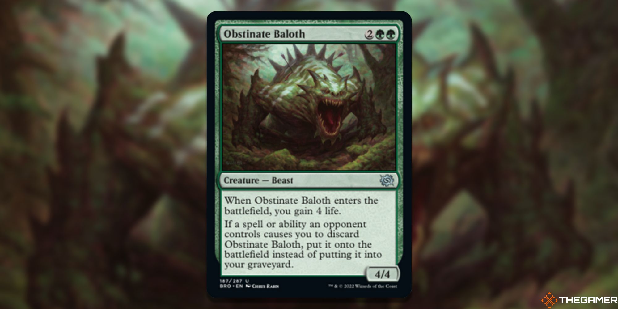 Magic the Gathering Best Green Cards In The Brothers War Obstinate Baloth