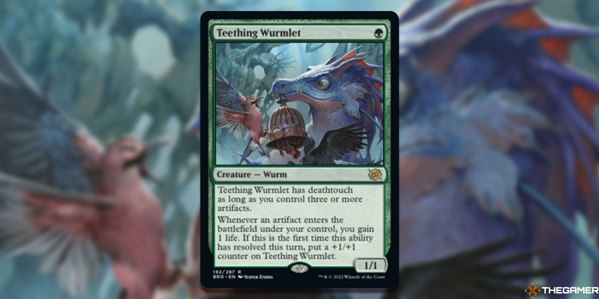 Magic the Gathering Best Green Cards In The Brothers War Teething Wurmlet