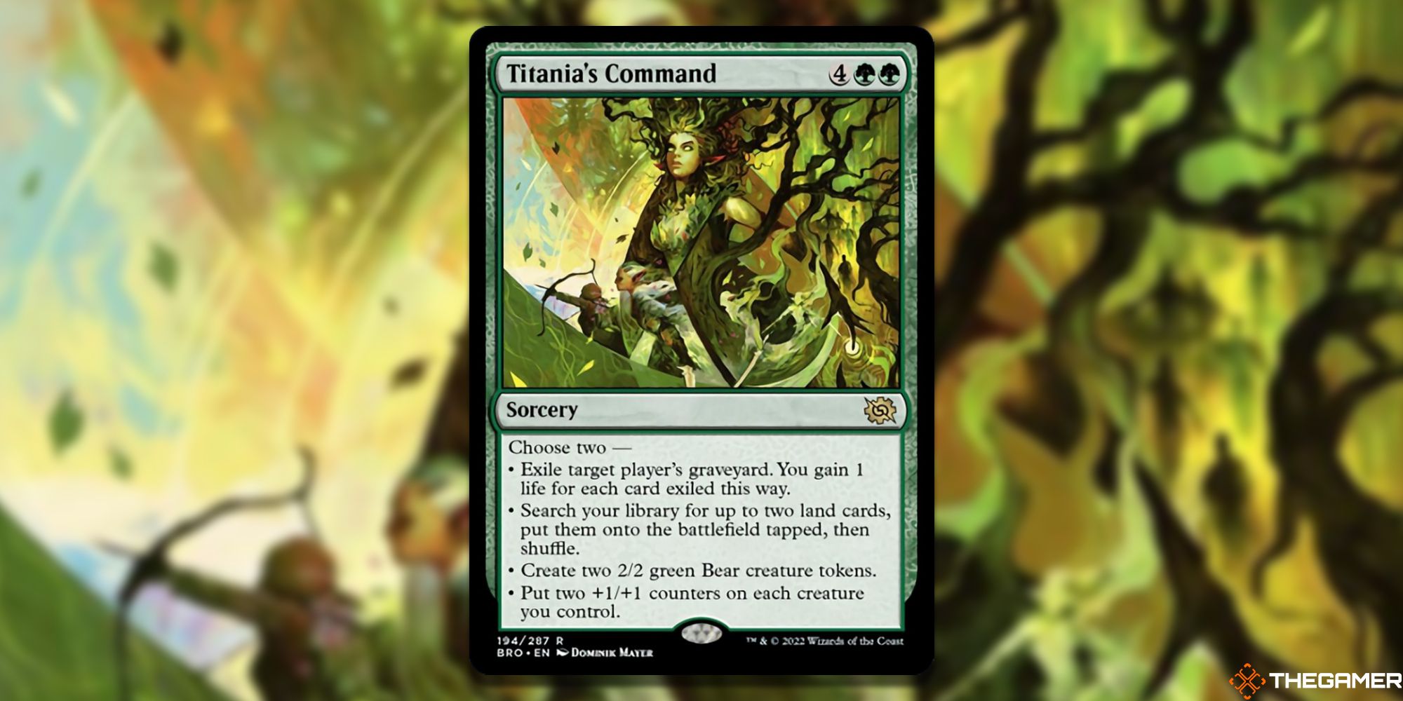 Magic the Gathering Best Green Cards In The Brothers War Titanias Command
