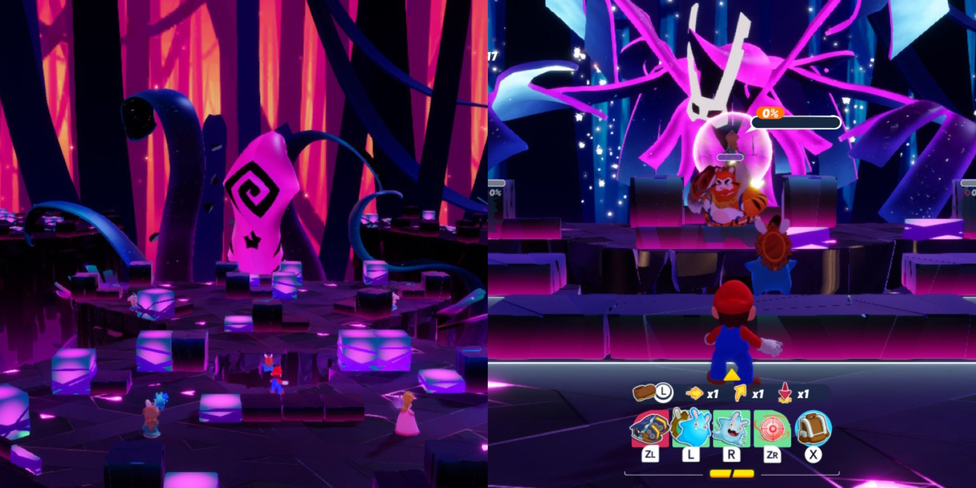 Mario Rabbids Sparks Of Hope Cursa Form 2 and 3 Stares Down Mario