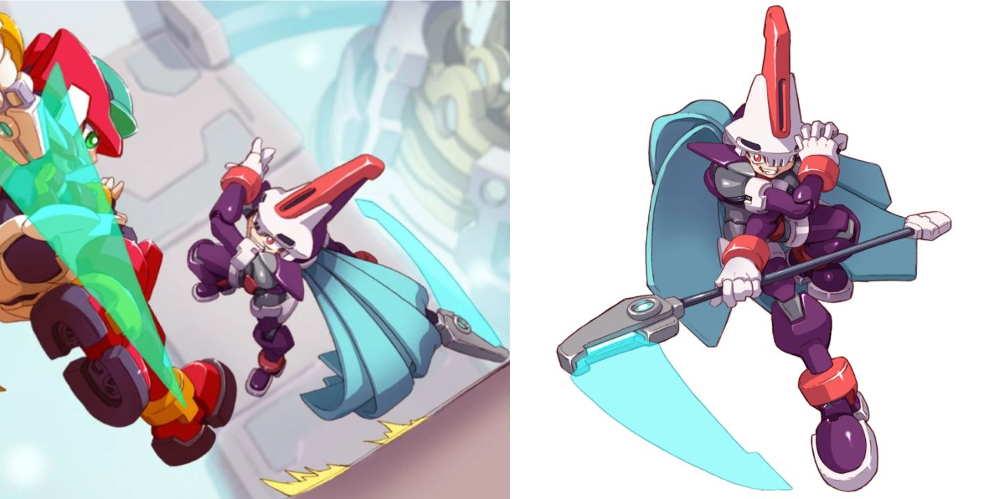 Mega Man ZX Prometheus Attacking and Character Art