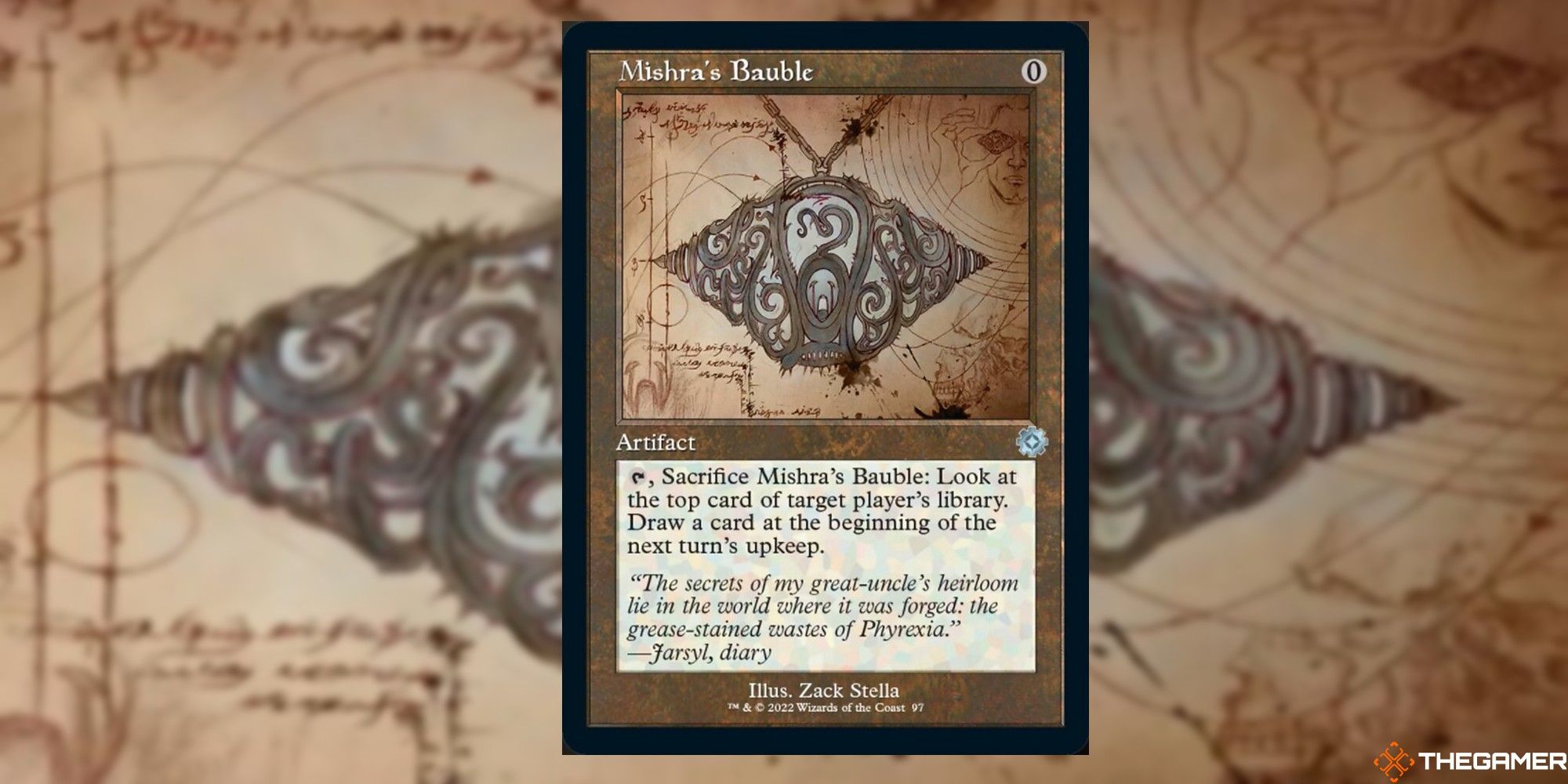 Mishra's Bauble card and art background