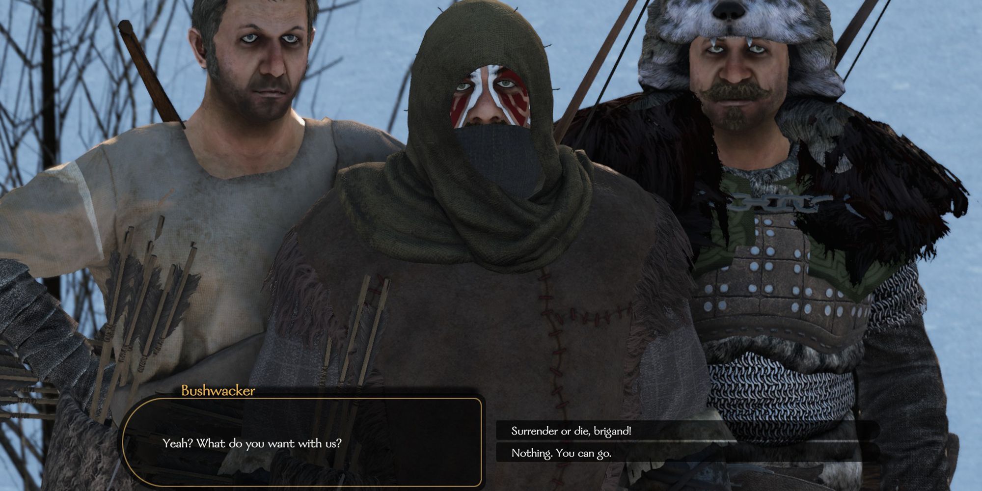 Facing off against a group of bandits in Mount & Blade 2
