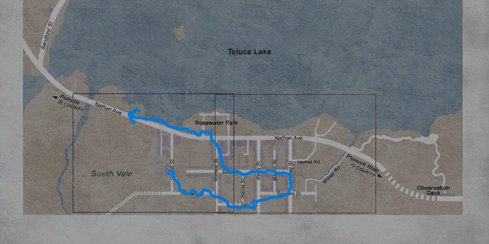 The big mid-game loop around in Silent Hill 2.