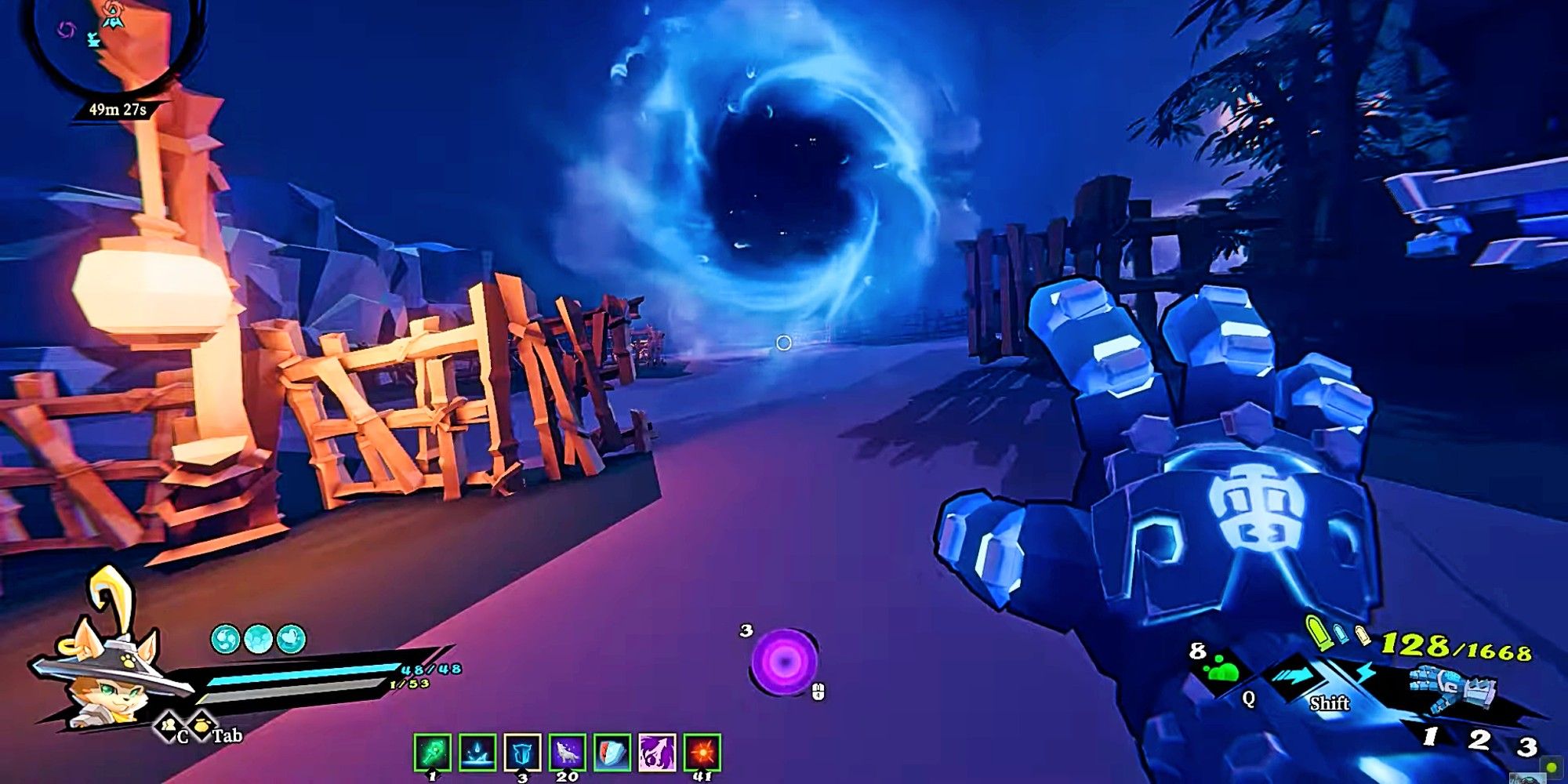 Thunderclap Gloves Weapon - Gunfire Reborn readying for the fight