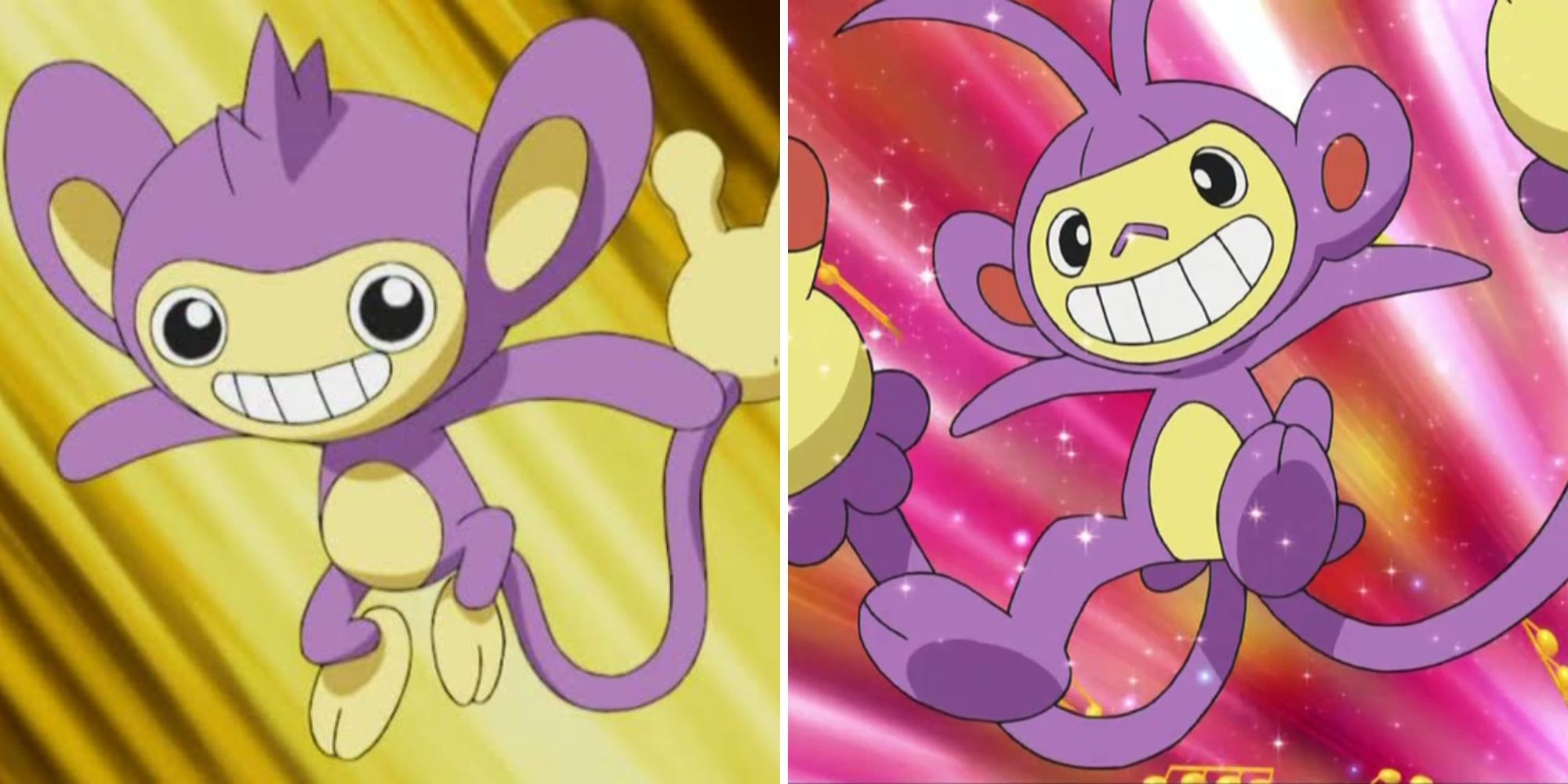 Aipom and Ambipom both jump through the air