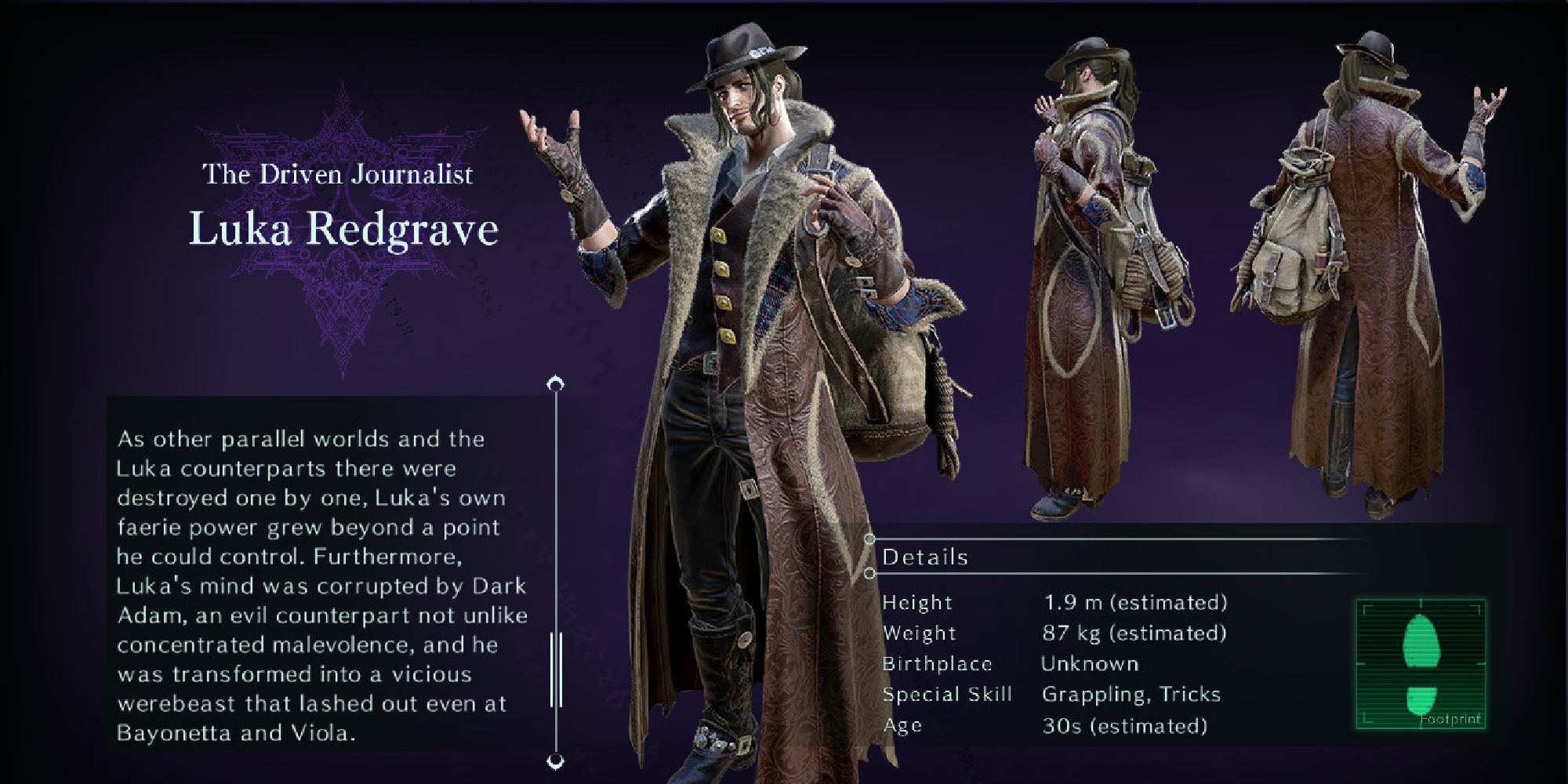 description page for luka redgrave