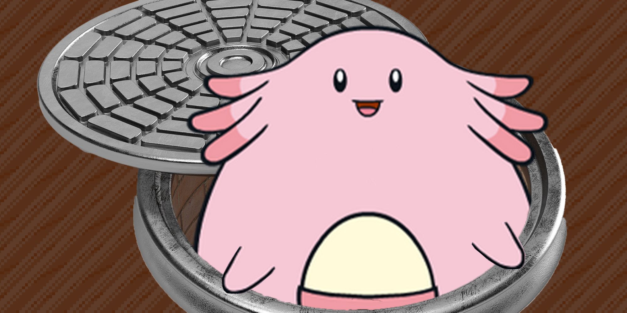 chansey popping out of a manhole
