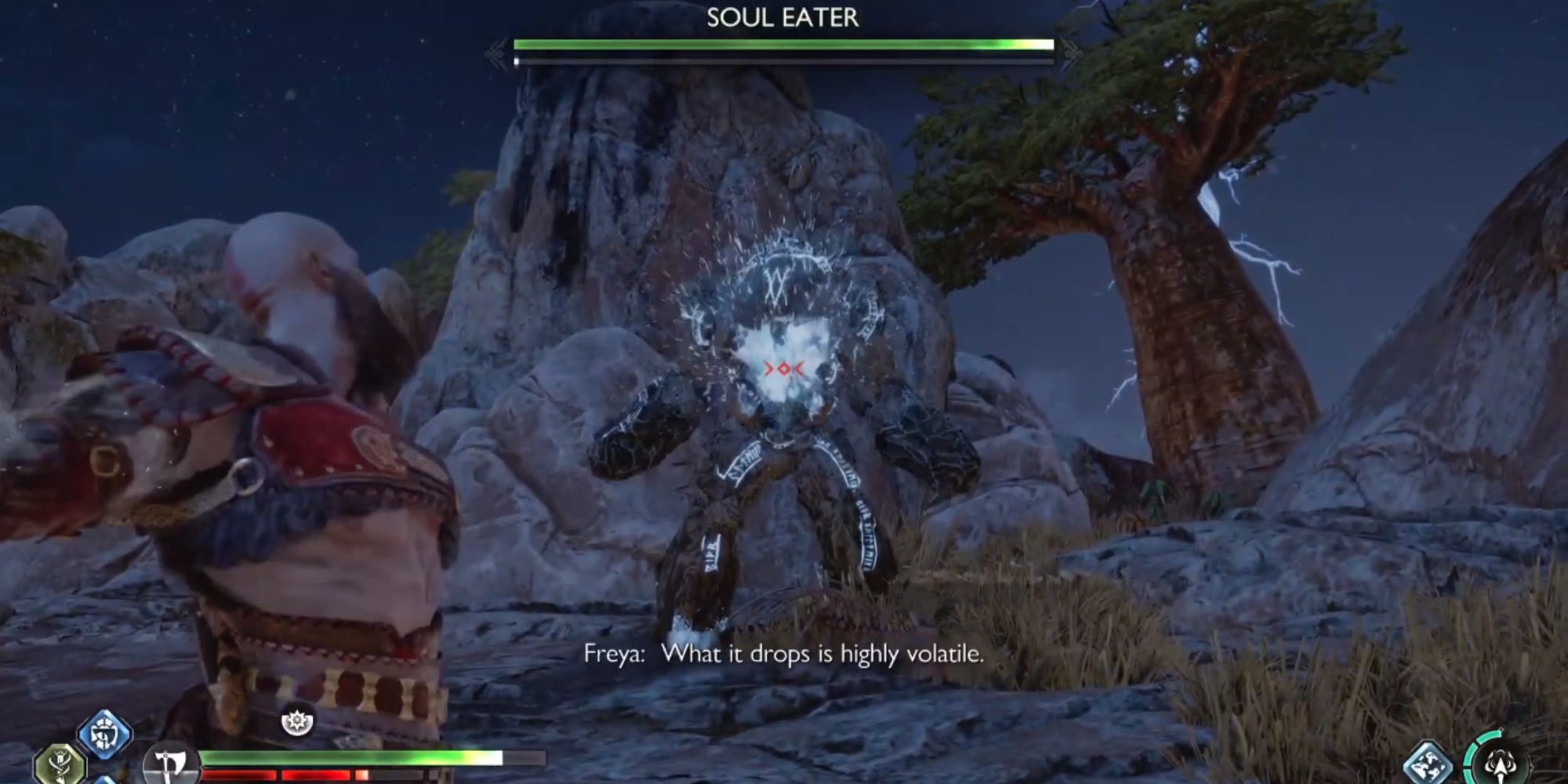 Image showing Kratos fighting a Soul Eater in Vanaheim.