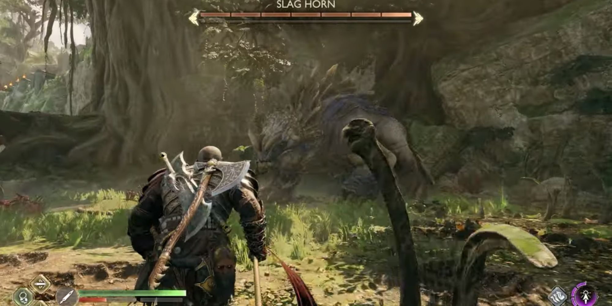 Image showing Kratos fighting Slag Horn.