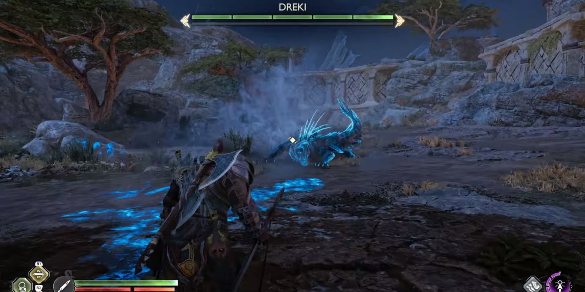 Image showing Kratos fighting Dreki.