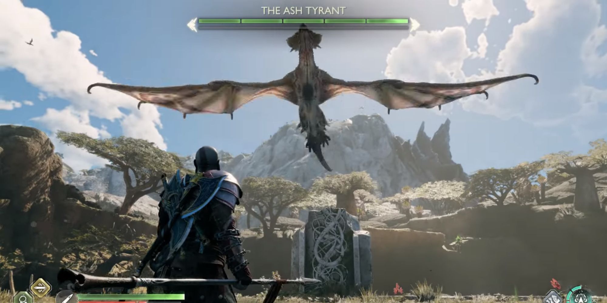 Image showing Kratos fighting The Ash Tyrant.