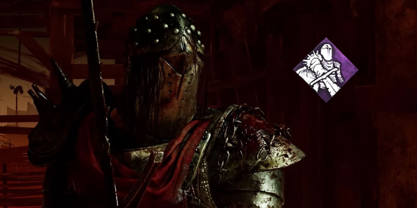 Dead By Daylight The Knight Closeup With Nowhere To Hide Perk Icon