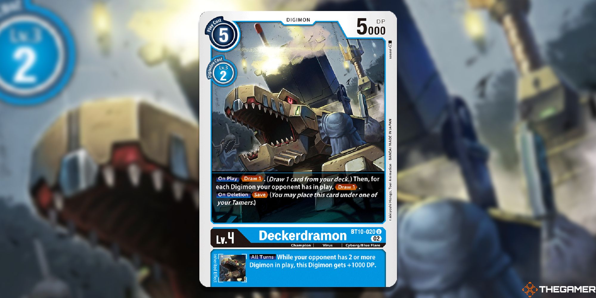 deckerdramon image from digimon card game bt10 with blur