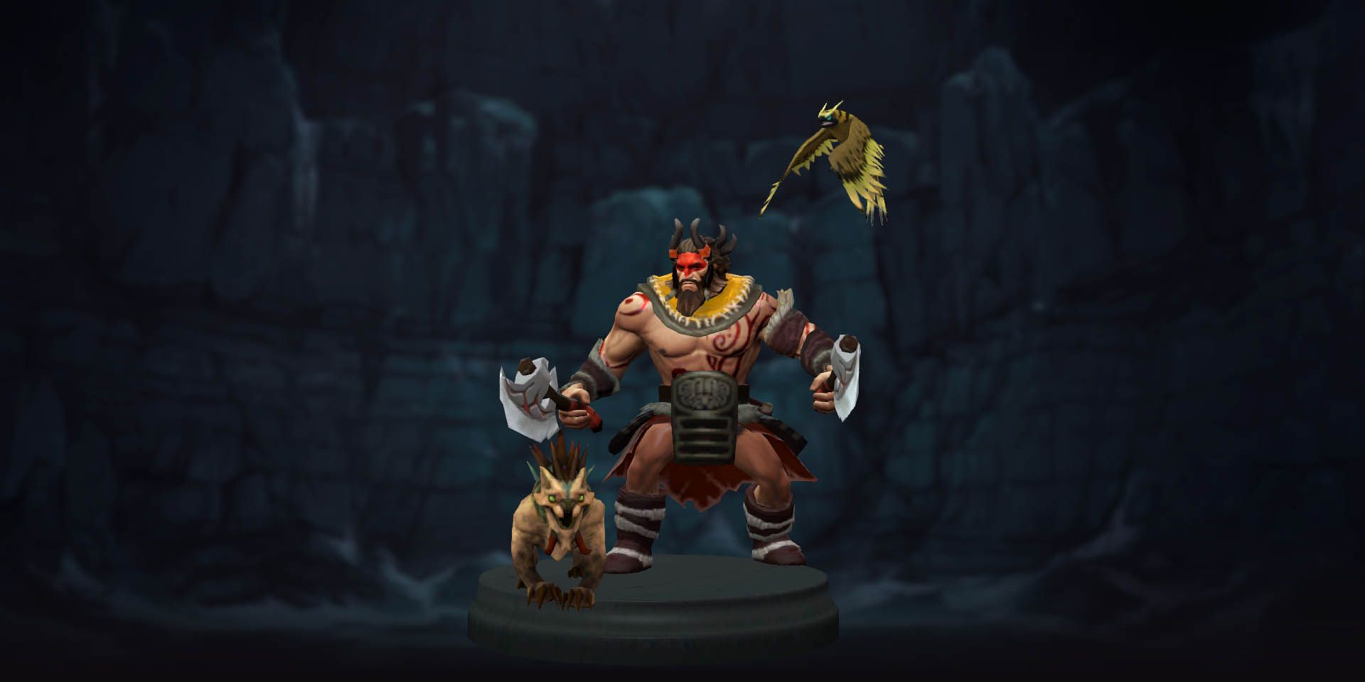 Dota 2 a painted warrior with his beasts
