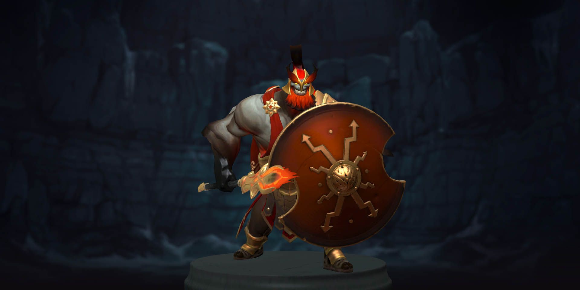 Dota 2 a roman warrior carrying shield and spear