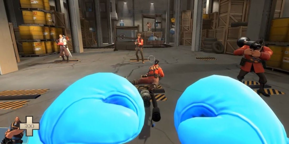 Heavy kills a Pyro with the Killing Gloves of Boxing in Team Fortress 2