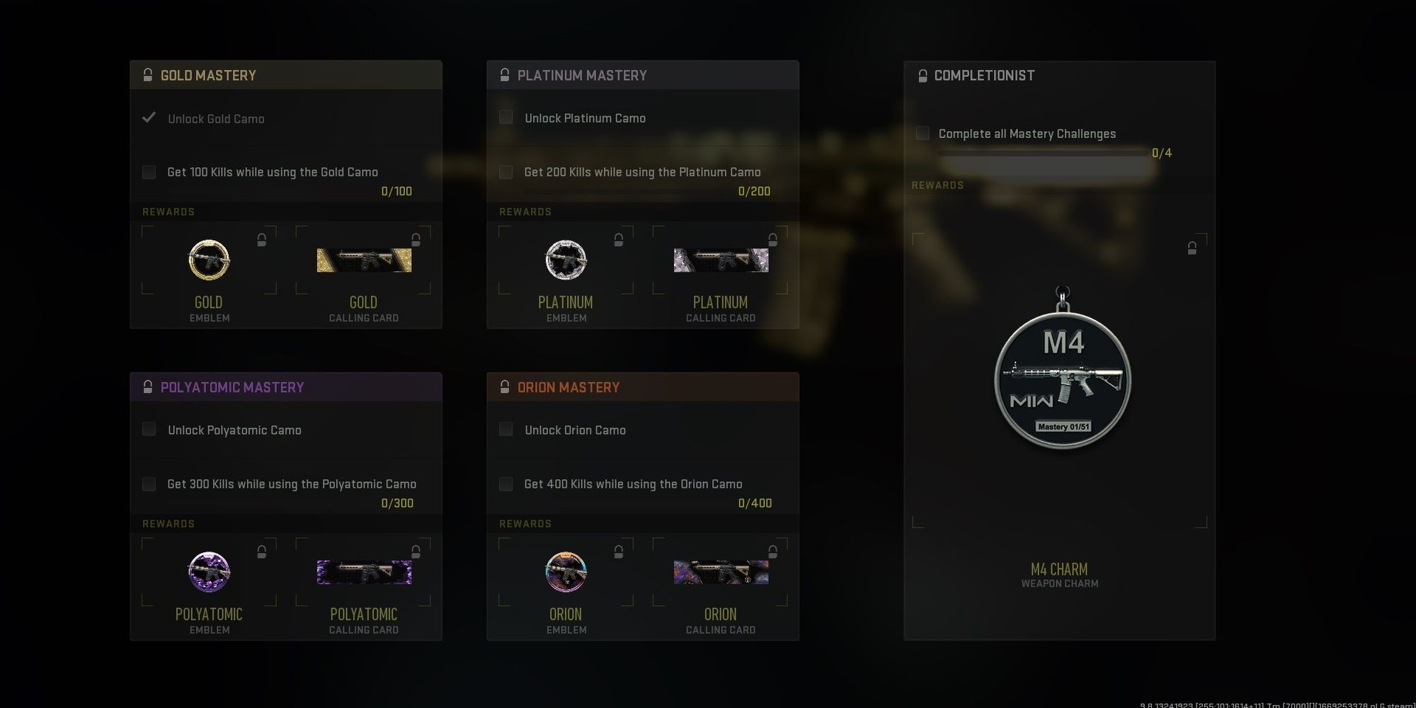 Modern Warfare 2 2022 Weapon Mastery Challenges