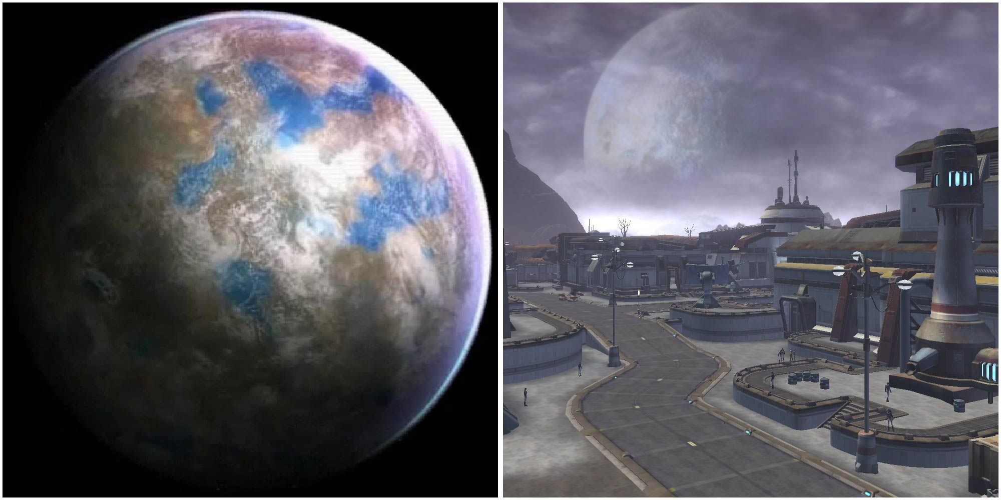 The planet Ord Mantell and one of its Republic Forts, from Star Wars The Old Republic