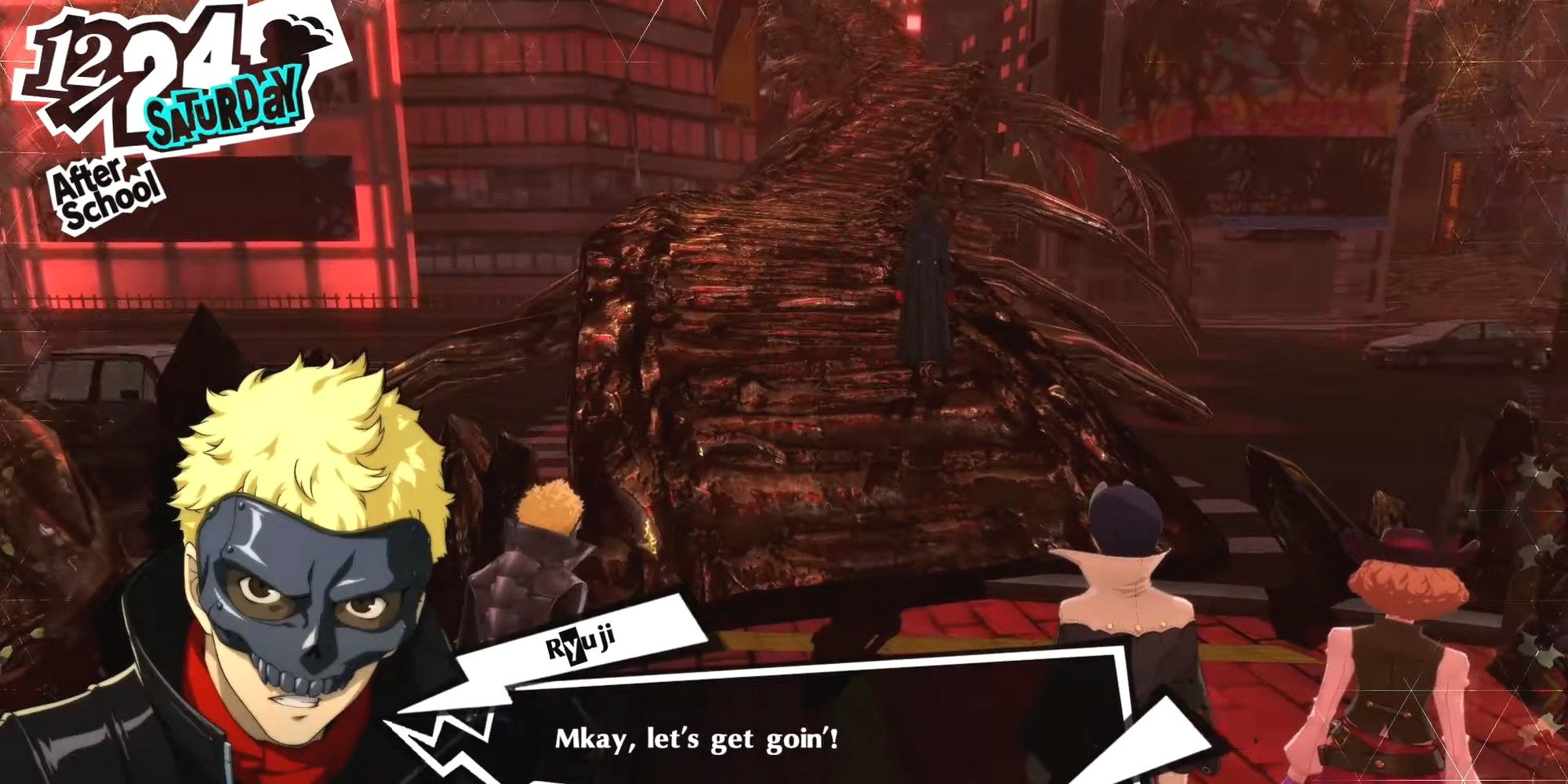 persona 5 royal ryuji getting the team ready to enter qliphoth from shibuya