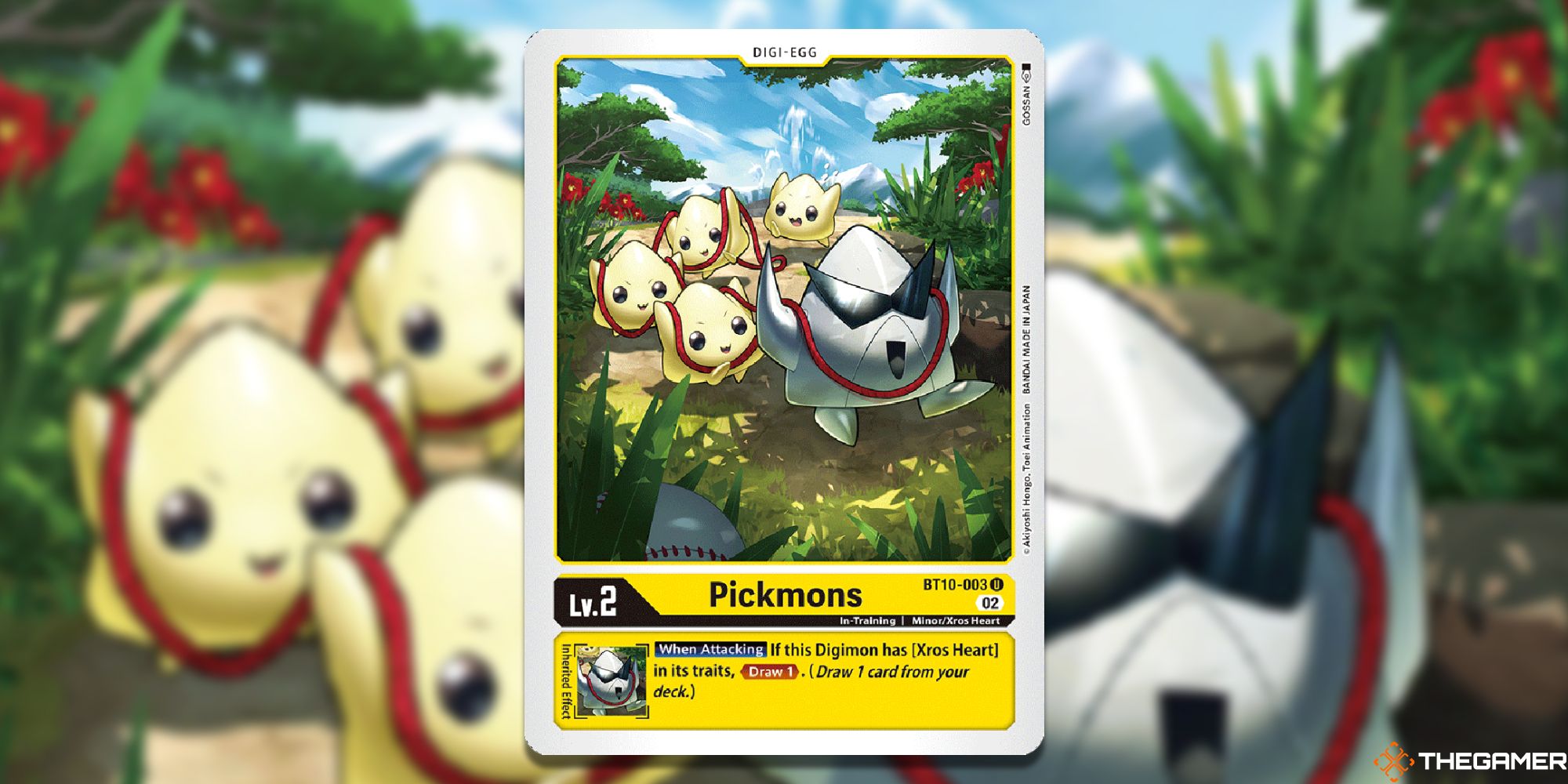 pickmons card from digimon card game bt10 with blur