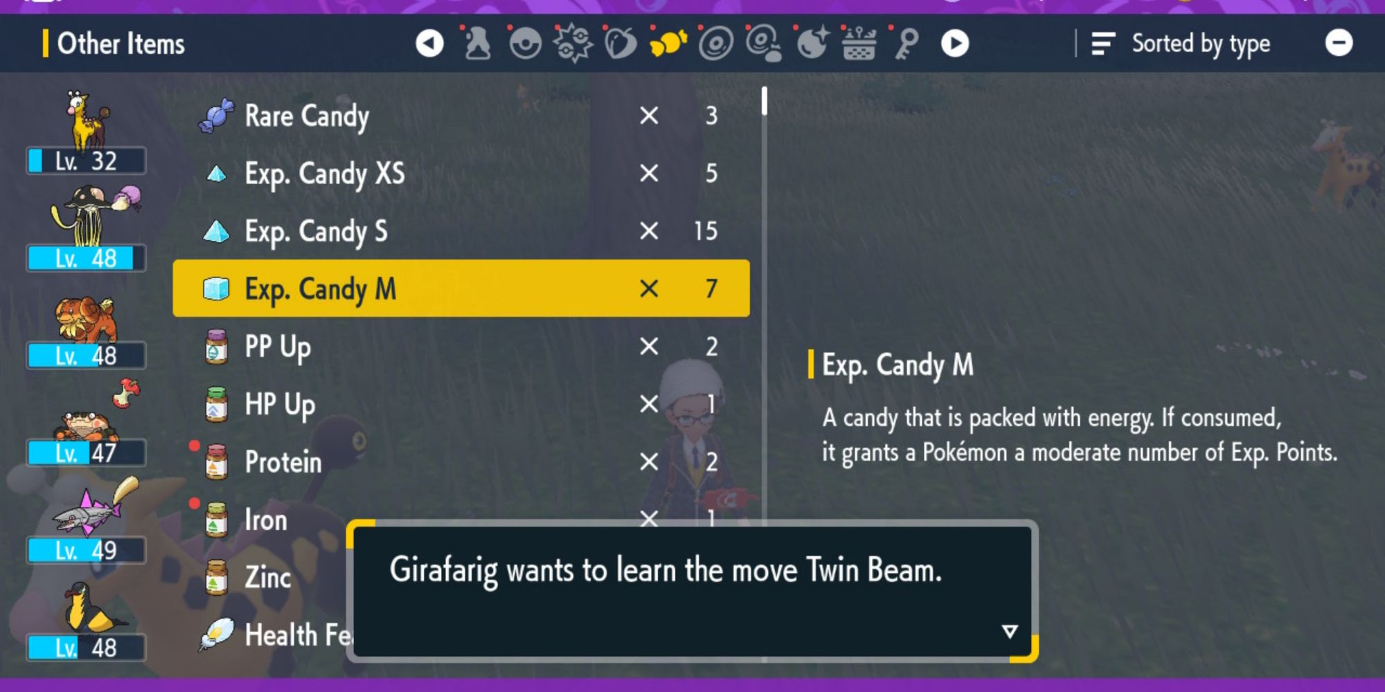 Pokemon Scarlet Violet Teaching Girafarig Twin Beams