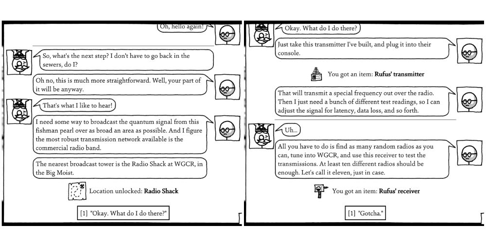 Shadows Over Loathing radio location guide intro