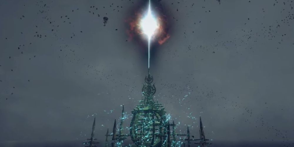 Thule's multiverse portal opening in Bayonetta 3
